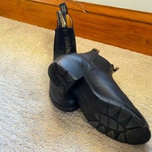 Waterproof boots! Slight heel, a bit dressier but with the waterproof finish